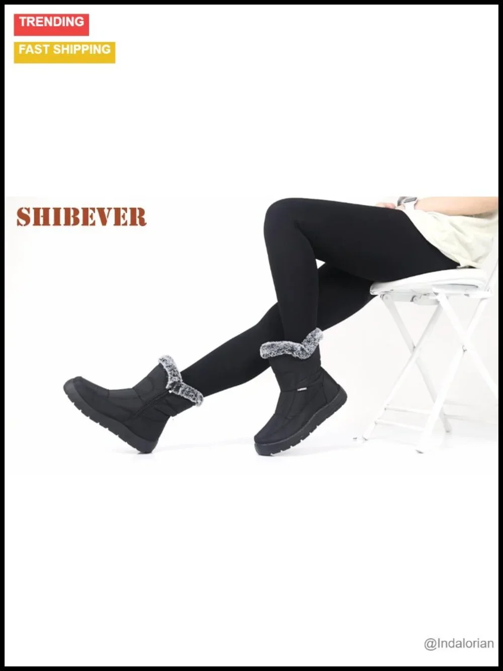 Waterproof Faux Fur Lined Ankle Snow Booties with Side Zipper Anti Slip